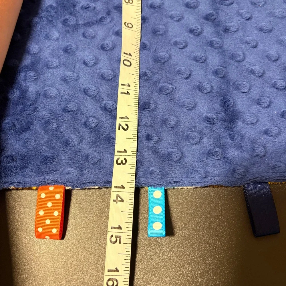 Simply Sew Sweet Security Blanket Kids OS Blue NWOT Owl Sensory Ribbon Lovey